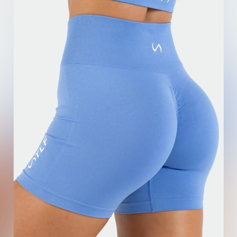 Women Athletic Crop Top Set - Blue - Small